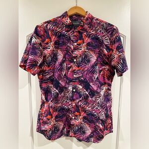Bonobos Tropical Palm Print Shirt, Size Medium